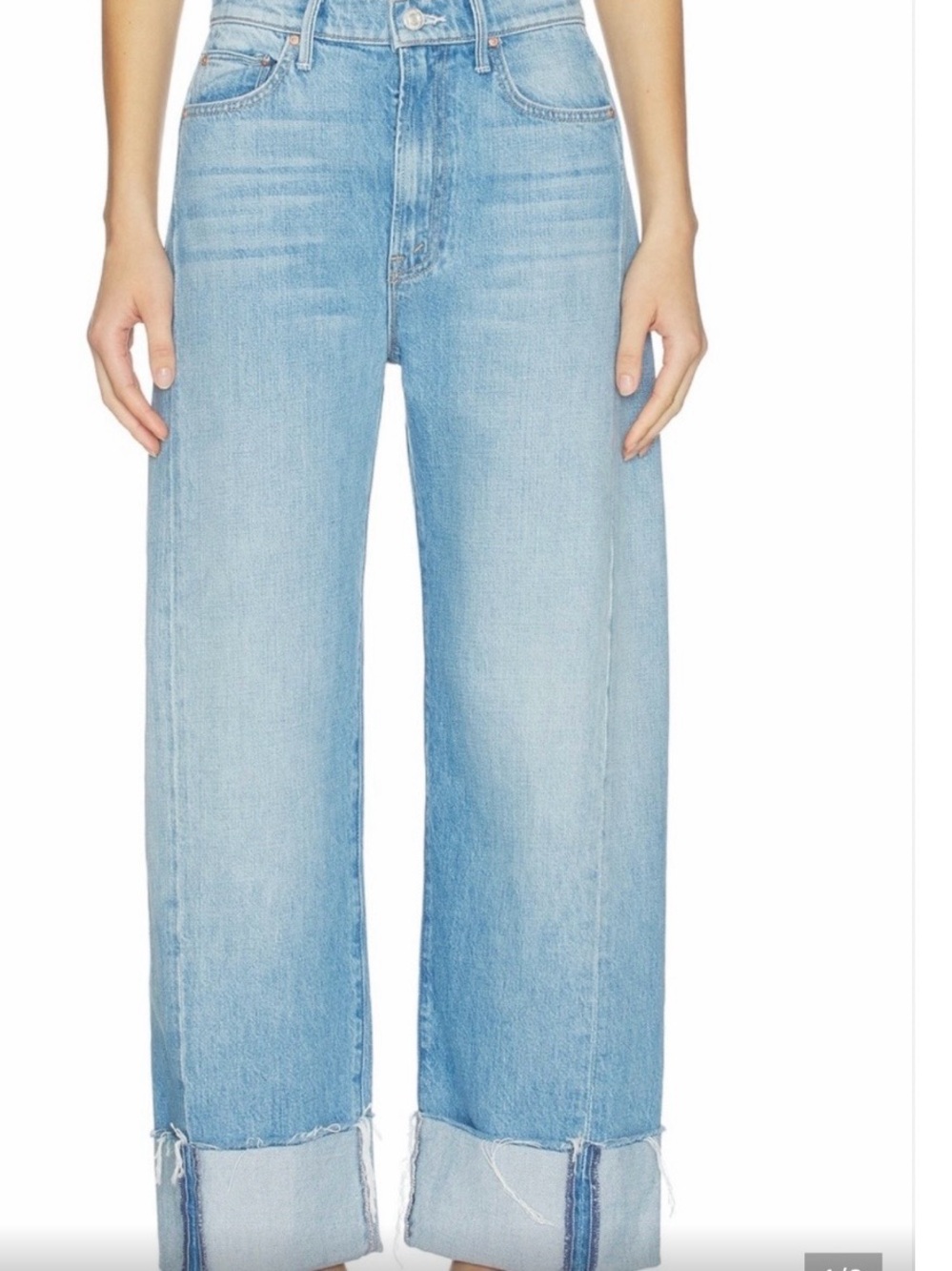 Mother half pipe ankle cuff fray size 26